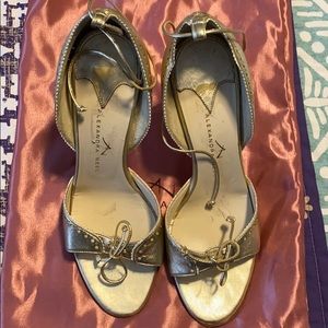 Alexandra Neel Gold leather heels